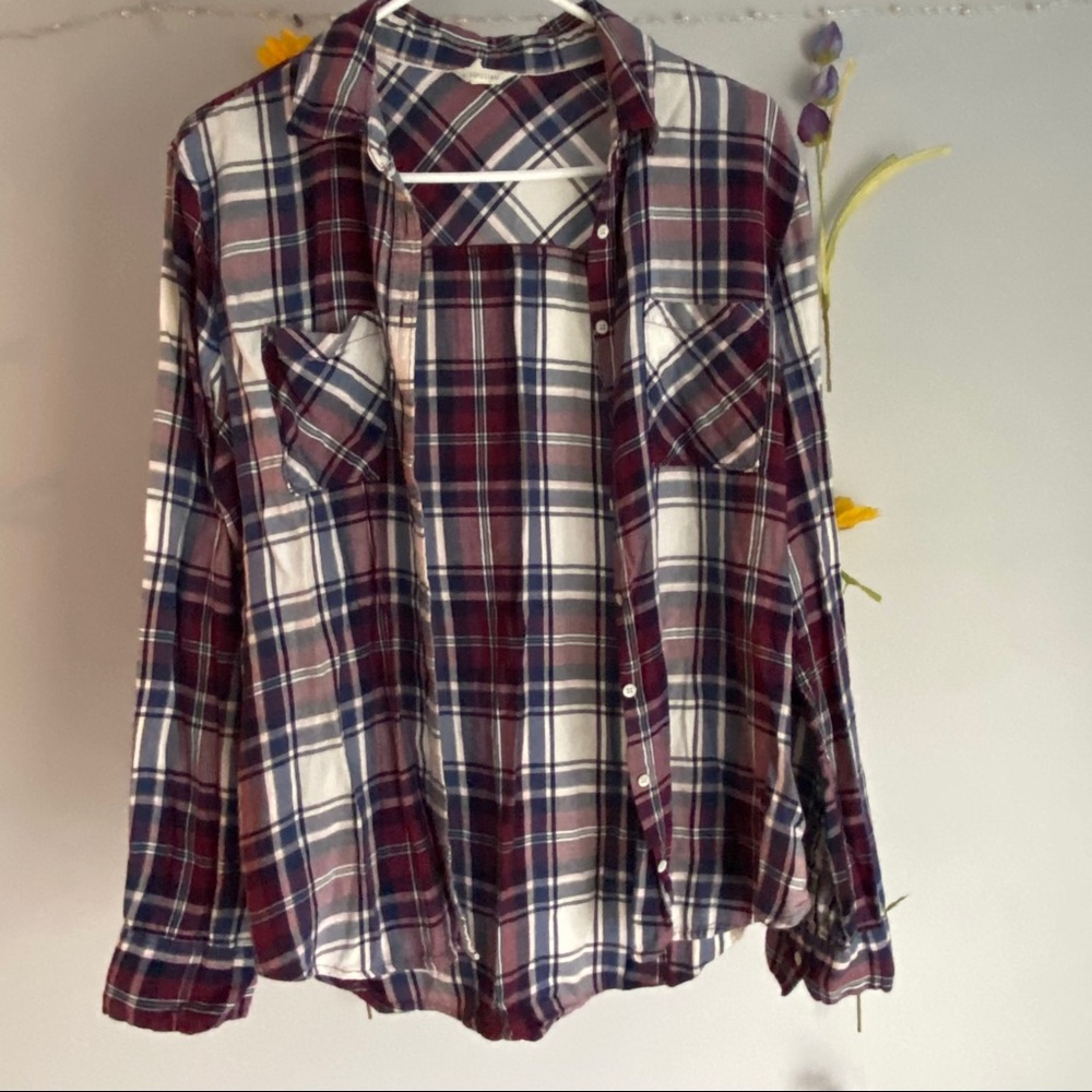 Multicolored Flannel Button Down